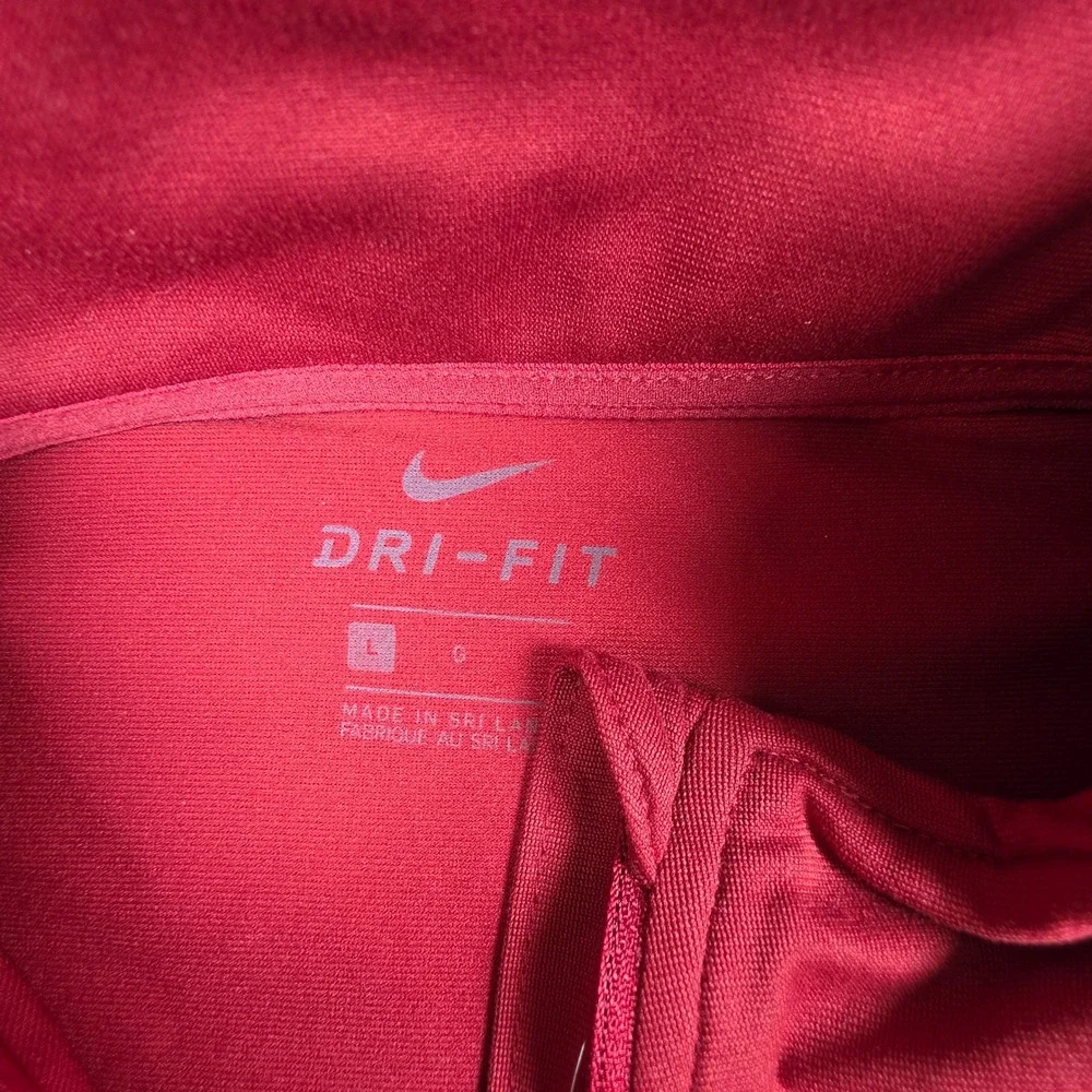 Nike Mens Dri-FIT Quarter Zip Pullover Red Training Running Top Large